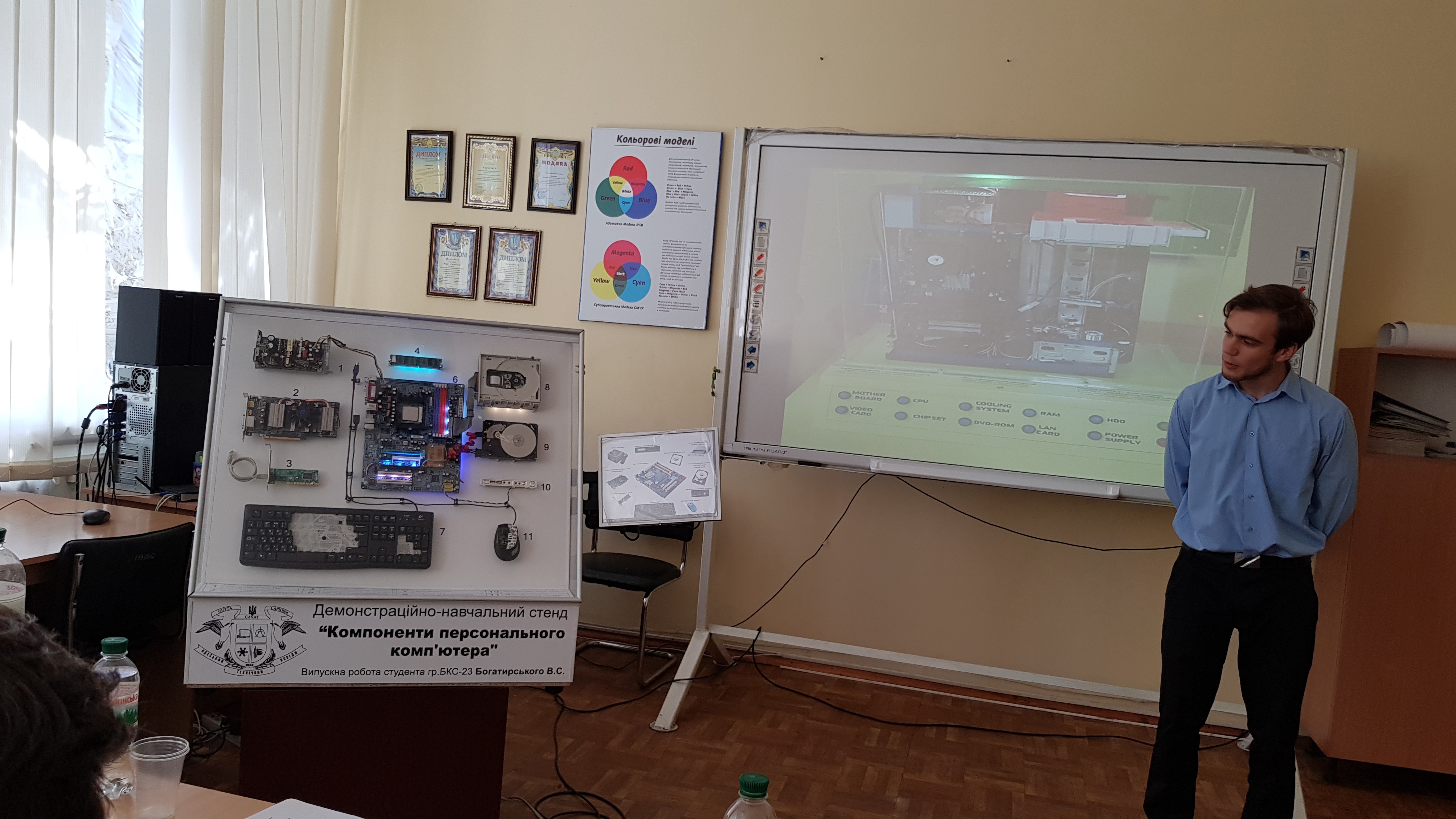 A student defending a graduation project