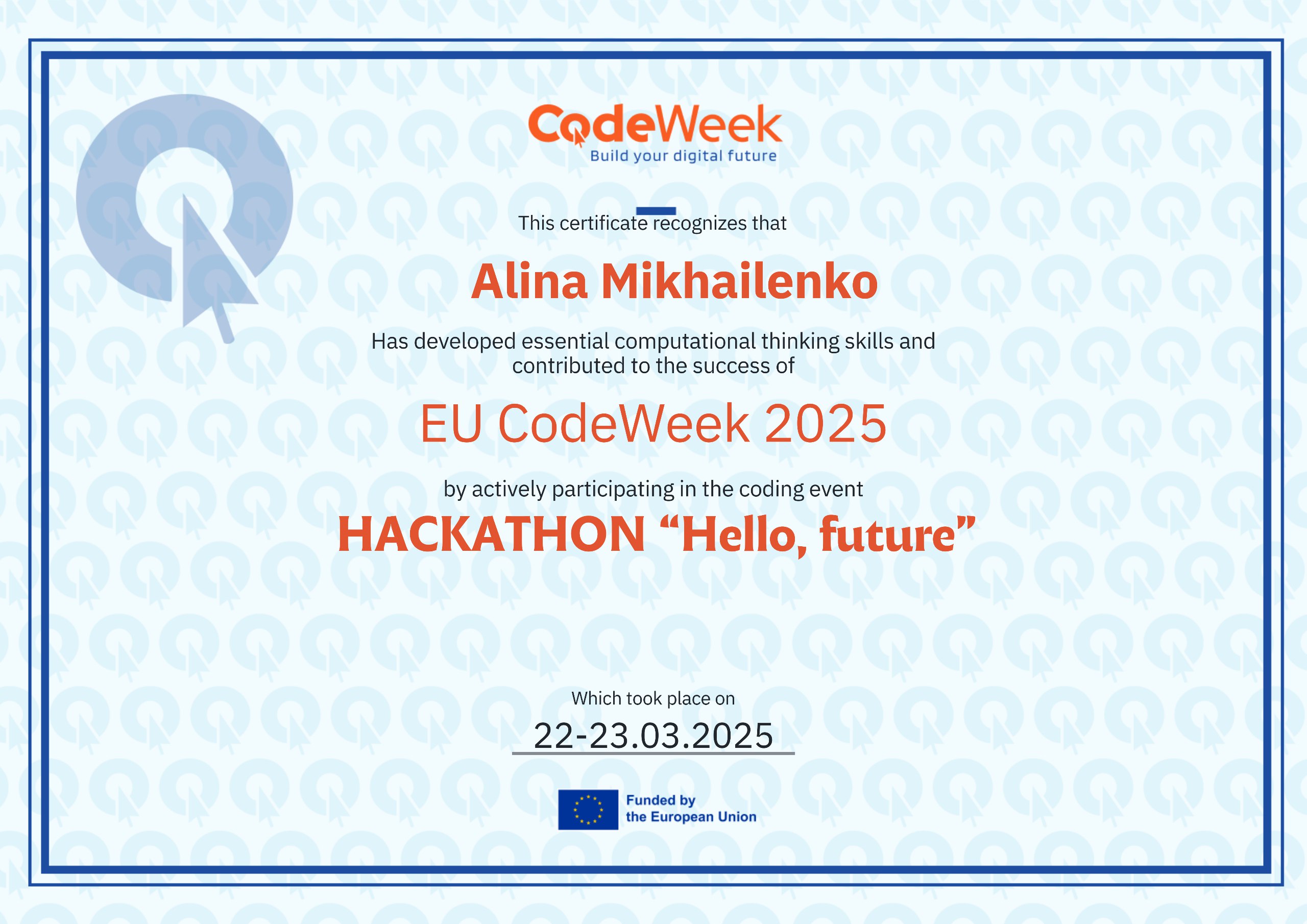 Участь здобувачів освіти комісії КТ та ПІ у EU Code Week Hackathon