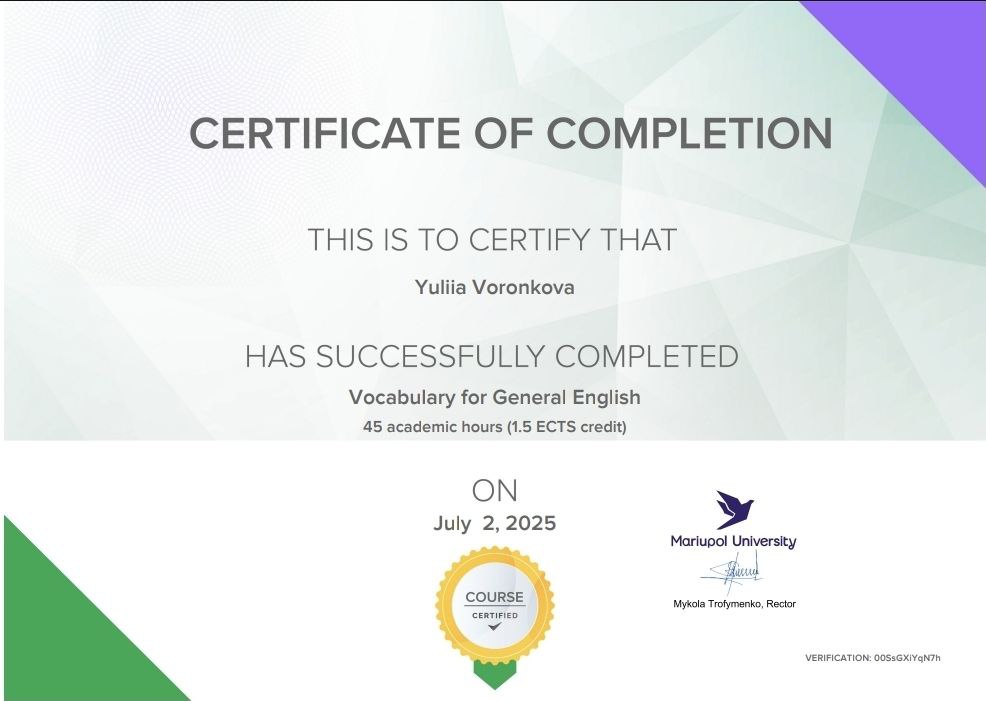 Successful completion of an English language course!